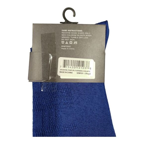 MEN'S STACY ADAMS LOGO PATTERN SOLID COLOR TONAL PLAID SILKY DRESS SOCK. GEM101 - Picture 3 of 4